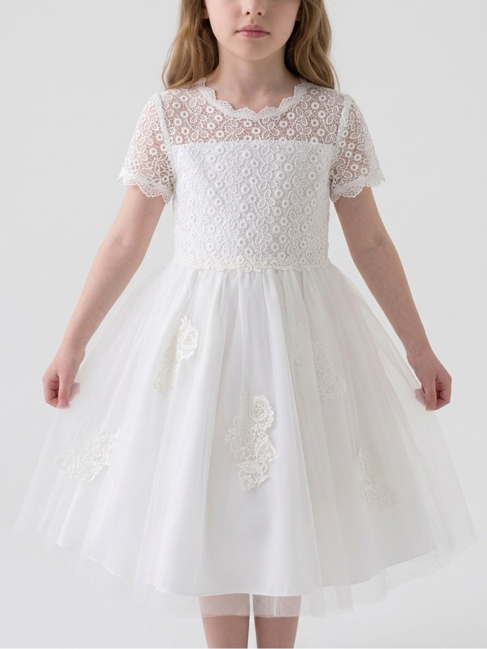 Flower Girl or 1st Communion DORISSA International Nicole White Formal Dress, 6